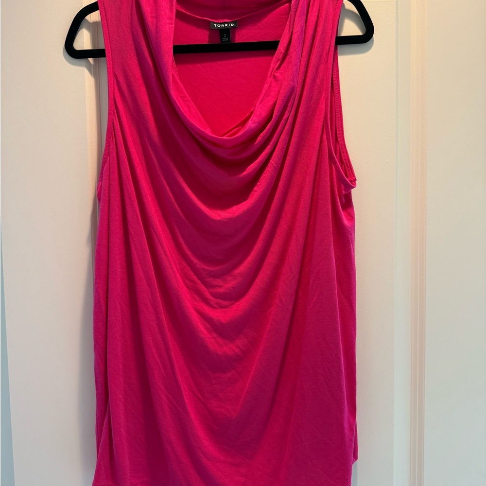 Draped Pink Sleeveless Top